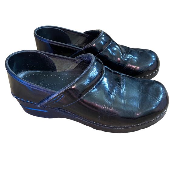 Danskos Black Patent Leather Clogs Professional 0060240 Size 38 or 7.5/8 - Picture 1 of 8